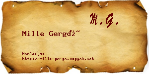 Mille Gergő névjegykártya